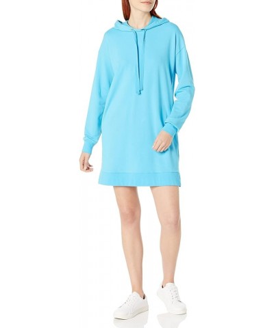 Women's Iona Long-Sleeve Hooded Mini Sweatshirt Dress Ocean Blue $11.99 Dresses