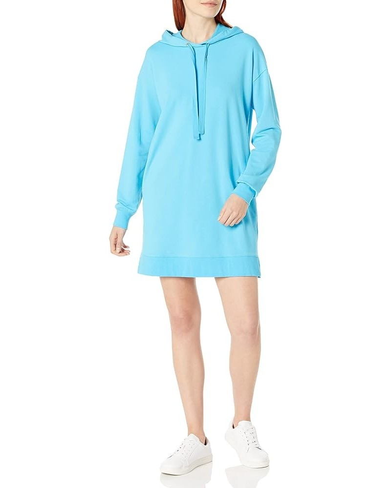 Women's Iona Long-Sleeve Hooded Mini Sweatshirt Dress Ocean Blue $11.99 Dresses