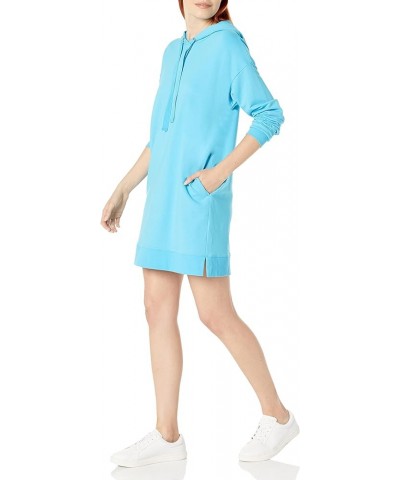 Women's Iona Long-Sleeve Hooded Mini Sweatshirt Dress Ocean Blue $11.99 Dresses