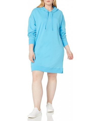 Women's Iona Long-Sleeve Hooded Mini Sweatshirt Dress Ocean Blue $11.99 Dresses