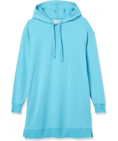 Women's Iona Long-Sleeve Hooded Mini Sweatshirt Dress Ocean Blue $11.99 Dresses