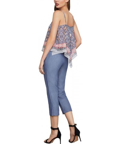 Womens Woven Seamed Ankle Pants Dark Chambray Combo $4.55 Pants