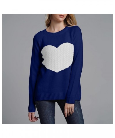 Sweaters for Women,Fall Fashion 2022 Knit Long Sleeve Shirts Casual Cute Tops Sweatshirt Lightweight Sexy Clothes B Navy $11....