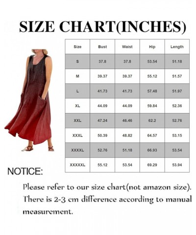 Summer Dresses 2024 Sleeveless Print Maxi Dress with Round Neck and Two Large Pockets Dresses for Women 2024 01-green $10.15 ...