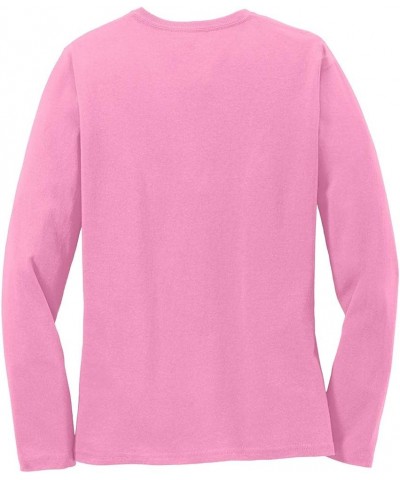 Ladies Long Sleeve 5.4-oz 100% Cotton T-Shirts in 13 Colors. XS-4XL Candy Pink $11.65 Activewear