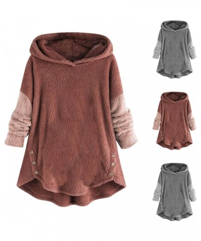 Funny Saying Women's Fuzzy Fleece Hoodies Sweatshirts Casual Long Sleeves Shaggy Sherpa High Low Pullovers 02 Coffee $10.61 H...