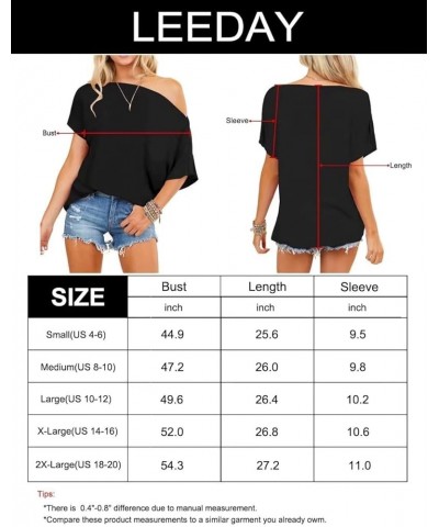 Women Off Shoulder Tops Short Sleeve T-Shirts Loose Blouses Oversized Tunic Tops Pink $12.49 Tops