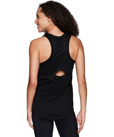 Active Women's Sleeveless Athletic Performance Running Workout Yoga Tank Top with Mesh Ventilation Heather Mesh Black $12.14 ...