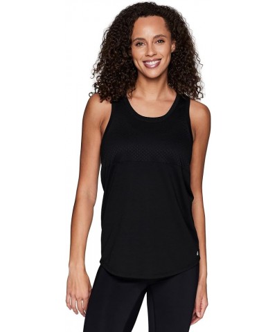 Active Women's Sleeveless Athletic Performance Running Workout Yoga Tank Top with Mesh Ventilation Heather Mesh Black $12.14 ...