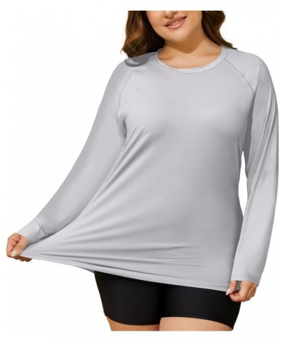 Women's Plus Size Sun Shirts UPF 50+ UV Protection Long Sleeve Rash Guard Quick Dry Workout Hiking Fishing Swim Shirt Grey $1...