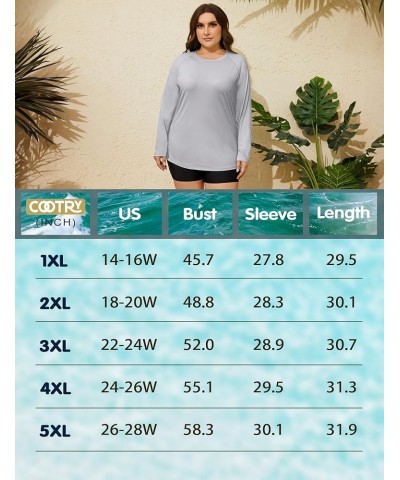 Women's Plus Size Sun Shirts UPF 50+ UV Protection Long Sleeve Rash Guard Quick Dry Workout Hiking Fishing Swim Shirt Grey $1...