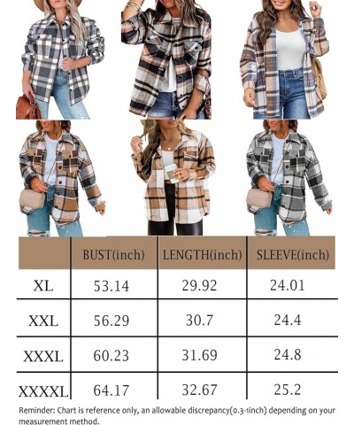 Womens Plaid Flannel Shacket Plus Size Fall Shirts Long Sleeve Button Down Outerwear Tops 2023 Orange $15.91 Blouses