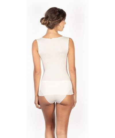 ® Luxury Wool Silk V-Neck Tank Top. Proudly Made in Italy. Bianco (Off-white) $23.10 Tops