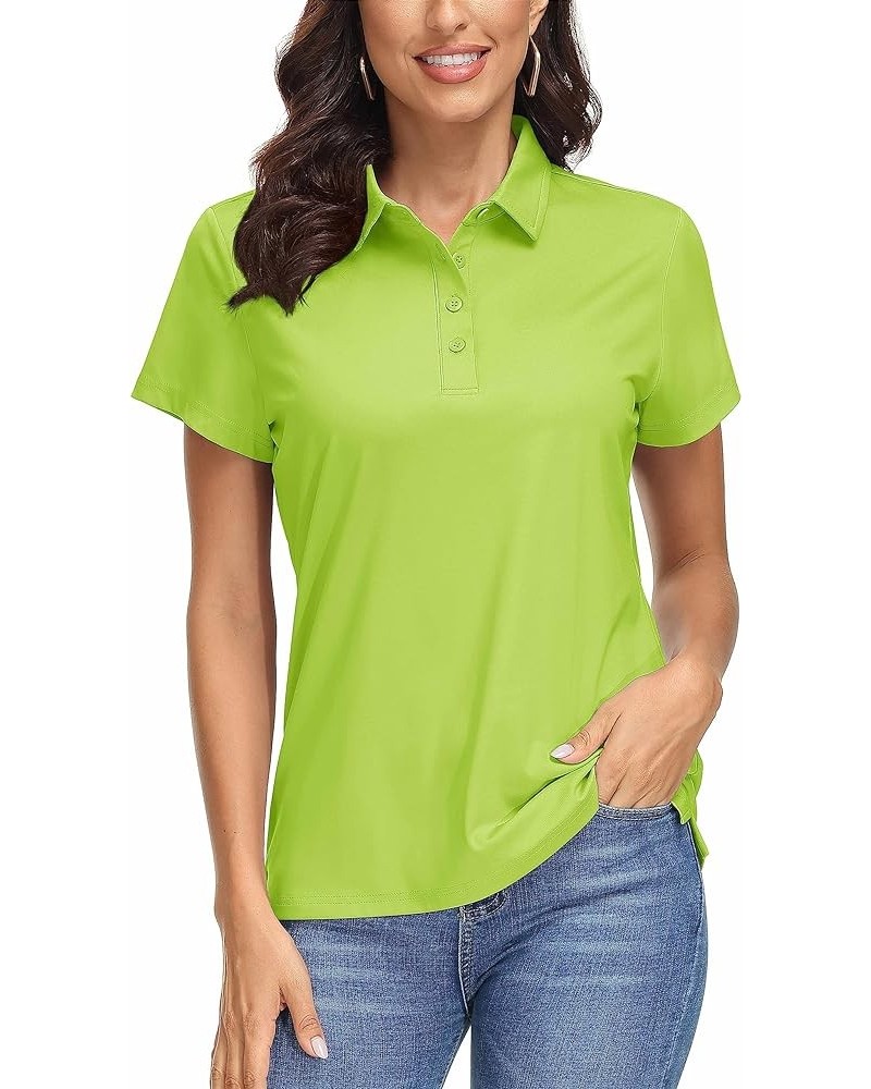 Women's Polo Shirts UPF 50+ Sun Protection 4 Buttons Casual Work Quick Dry Short Sleeve Collared Golf Shirt F Green $15.29 Sh...