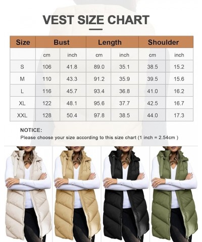 Women's Long Quilted Puffer Vest Sleeveless Hooded Full Zip Padded Jacket Coats with Pockets Green $22.00 Vests