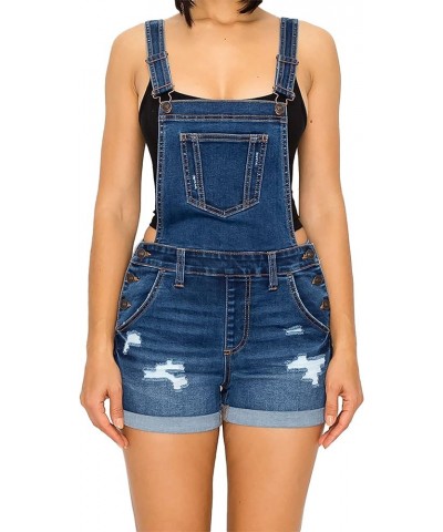 Women's Denim Overall Shorts Dark $16.49 Shorts