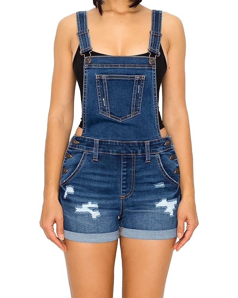 Women's Denim Overall Shorts Dark $16.49 Shorts