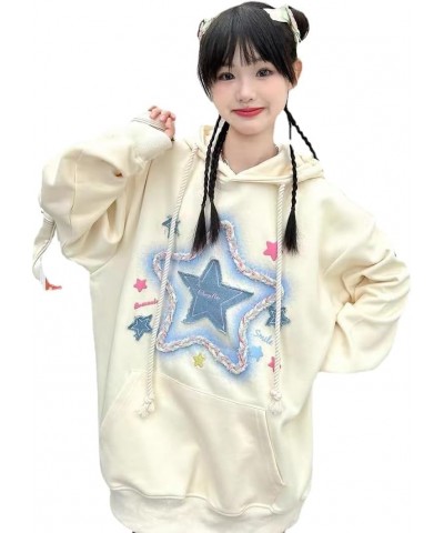 Kawaii Preppy Star Hoodie Harajuku Embroidery Star Graphic Aesthetic Y2k Cutecore Pocket Casual Grunge Streetwear $20.68 Hood...