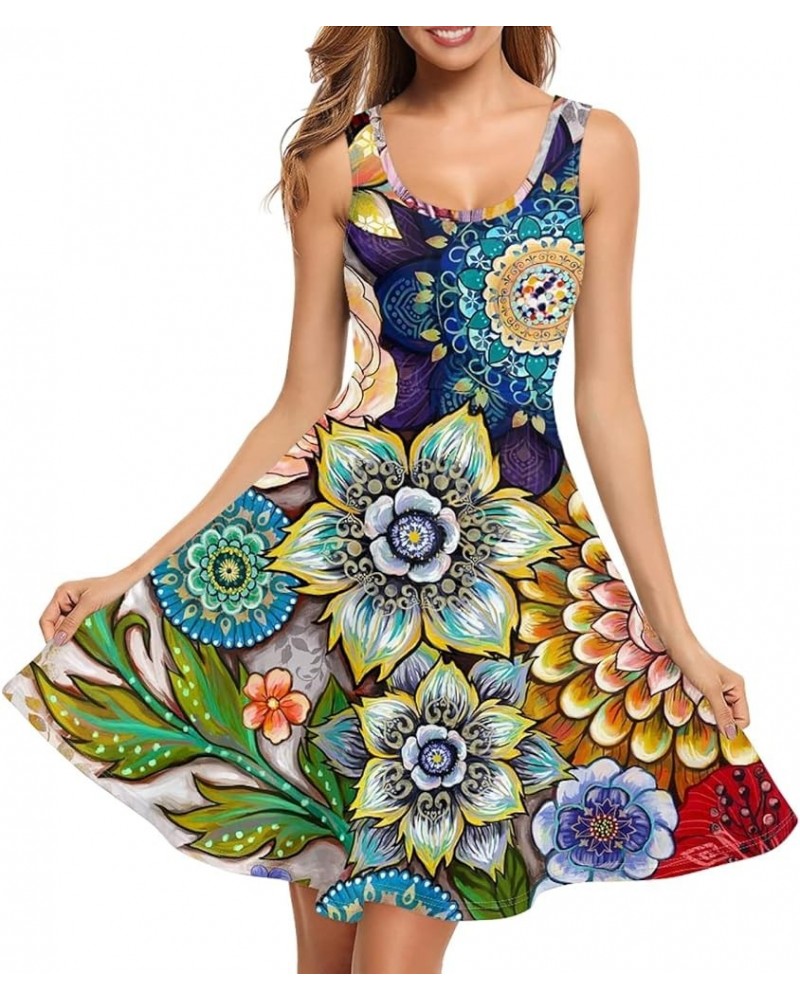 Women' s Casual Dresses Lightweight Sleeveless Dress with Pockets Size XS-4XL Soft Tank Dresses for Girls Mandala Flower $15....