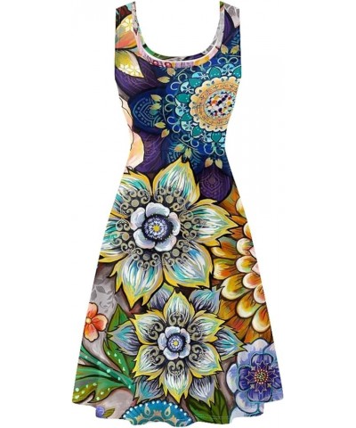 Women' s Casual Dresses Lightweight Sleeveless Dress with Pockets Size XS-4XL Soft Tank Dresses for Girls Mandala Flower $15....