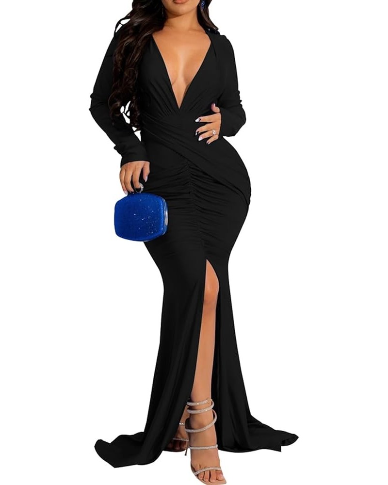 Womens Casual Solid Cocktail Party Dress Sexy Off Shoulder Ruffle Dress Elegant Evening Prom Gown Maxi Dresses Eblack $28.79 ...