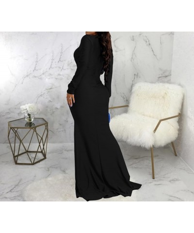 Womens Casual Solid Cocktail Party Dress Sexy Off Shoulder Ruffle Dress Elegant Evening Prom Gown Maxi Dresses Eblack $28.79 ...