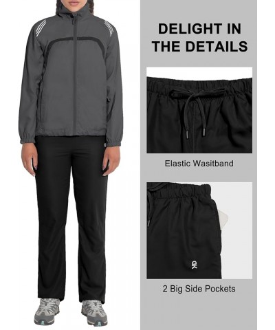 Women Lightweight Running Jacket 2 Pieces Set, Full Zip Track Sports Suits for Cycling, UV Protection Gray $31.94 Activewear