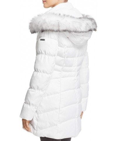 Women's 3/4 Hooded Puffer Jacket with Faux Fur Trim Real White (2018) $88.65 Jackets