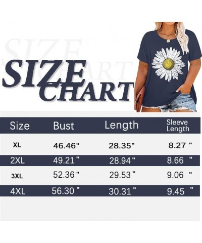 Plus Size Tops Sunflower Shirts for Women Flower Graphic Tees Shirts Summer Inspirational Tshirt Blue1 $12.10 T-Shirts