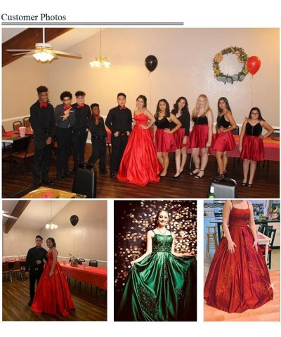 Women's Spaghetti Straps Quinceanera Embroidery Long Ball Gown Green $45.51 Dresses