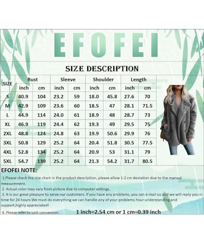 Womens Winter Warm Open Front Jacket Fluffy Teddy Bear Coat Sherpa Outwear with Pockets Khaki $19.24 Coats