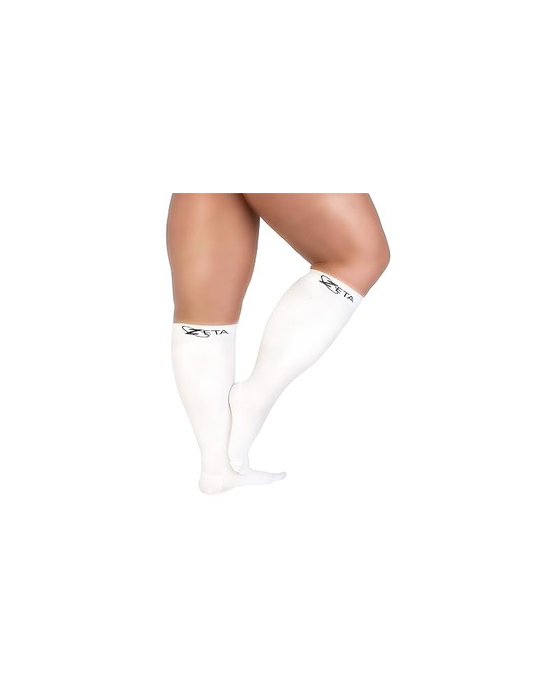 Plus Size Leg Sleeve Support Socks - The Wide Calf Compression Socks Men and Women Love for Its Amazing Fit, Cotton-Rich Comf...