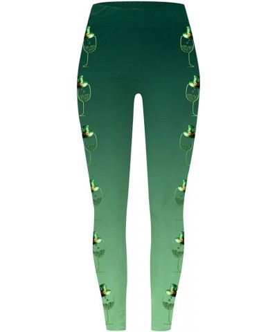 St Patricks Day Leggings for Women, Womens Stretchy Pants St Patricks Day Green Clover Leaves Leprechauns Leggings 1b-white $...