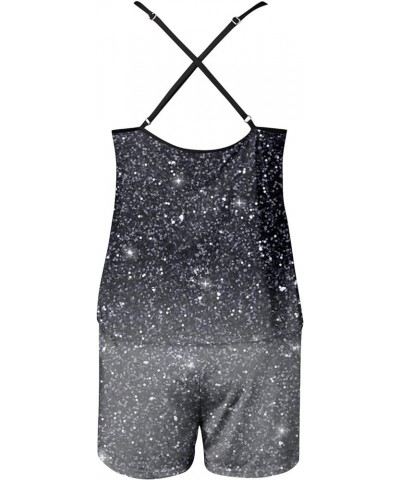 Women's Printed Pyjama Sets Soft Two Piece Loungewear Sets Sleeveless Tops Shorts Matching Pyjamas Nightwear, S-2XL 1-gray $9...