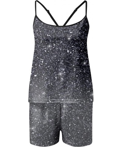 Women's Printed Pyjama Sets Soft Two Piece Loungewear Sets Sleeveless Tops Shorts Matching Pyjamas Nightwear, S-2XL 1-gray $9...