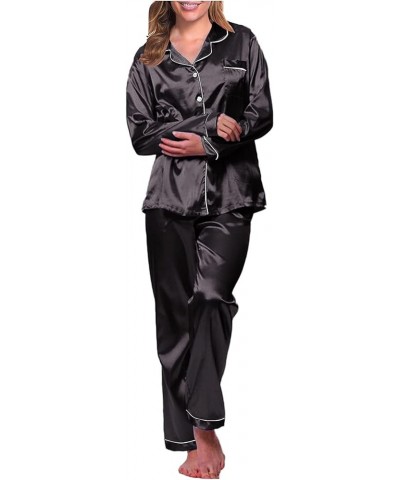 Silk Pajamas for Women Sexy Pajama Womens Pajama Sets Sexy Plus Valentines Lingerie for Women Black-2 $22.94 Sleep & Lounge