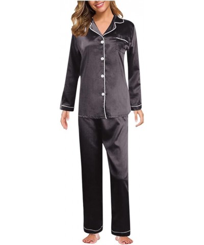 Silk Pajamas for Women Sexy Pajama Womens Pajama Sets Sexy Plus Valentines Lingerie for Women Black-2 $22.94 Sleep & Lounge