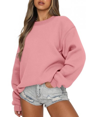 Womens Long Sleeve Sweatshirts Casual Crew Neck Loose Fit Pullover Hoodie Fleece Fall Tops A-pink $14.49 Hoodies & Sweatshirts