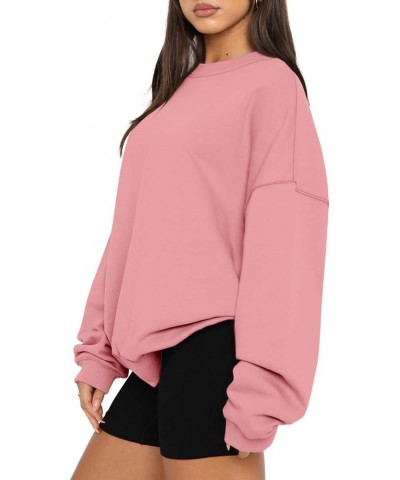 Womens Long Sleeve Sweatshirts Casual Crew Neck Loose Fit Pullover Hoodie Fleece Fall Tops A-pink $14.49 Hoodies & Sweatshirts