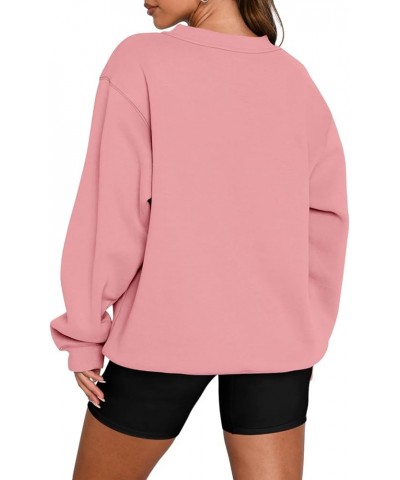 Womens Long Sleeve Sweatshirts Casual Crew Neck Loose Fit Pullover Hoodie Fleece Fall Tops A-pink $14.49 Hoodies & Sweatshirts