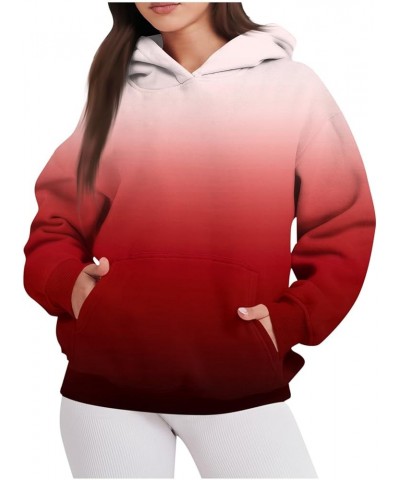 Oversized Sweatshirt for Women fleece Hoodies Fall winter basic Long sleeve Comfy pullover 4-red $13.18 Hoodies & Sweatshirts