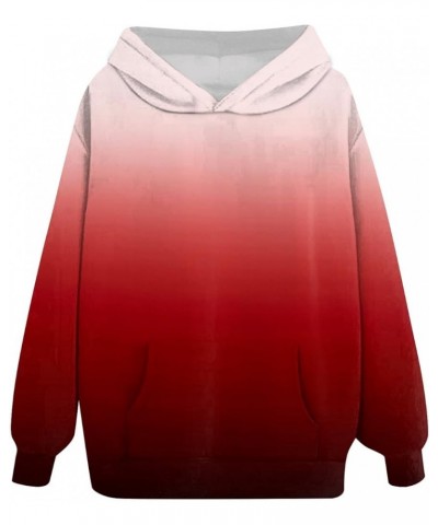 Oversized Sweatshirt for Women fleece Hoodies Fall winter basic Long sleeve Comfy pullover 4-red $13.18 Hoodies & Sweatshirts