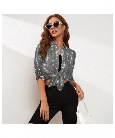 Womens Button Down Shirts Roll Up Long Sleeve Casual Blouse Shirts Tops Z-shiny Gary01 $11.60 Blouses