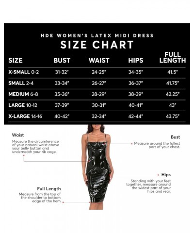 Women's Latex Midi Bodycon Dress Vinyl Faux Leather Sexy Balconette Dresses Black $19.27 Dresses