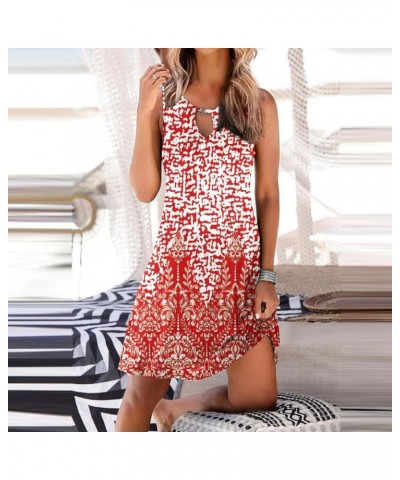 Summer Dresses for Women 2024 Sexy Hollow Crew Neck Sleeveless Tank Dress Fashion Holiday Vacation Beach Sundress Mini Dress ...