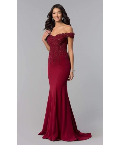 Lace Off Shoulder Mermaid Bridesmaid Dresses for Women 2022 Long Satin V Neck Beaded Formal Evening Prom Gowns with Train 616...