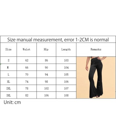 Women 's Velvet Flare Pants High Waist Bell Bottom Solid Color Slim Fit Casual Long Trousers Bootcut Pants Black $11.79 Pants