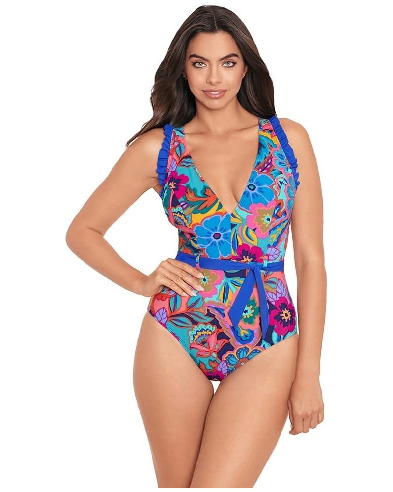 Skinny Dippers Women's Swimwear Jelly Beans Cinch Ruffle Sleeve Soft Cup One Piece Swimsuit Multi $32.50 Swimsuits