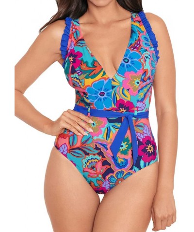 Skinny Dippers Women's Swimwear Jelly Beans Cinch Ruffle Sleeve Soft Cup One Piece Swimsuit Multi $32.50 Swimsuits