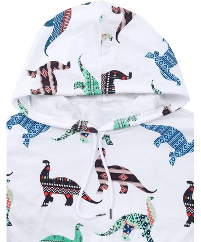 Women Cute Dinosaur Graphic Prime Tees Ladies Bestie Fun Shirt Blouse Tops I-white $13.99 Blouses